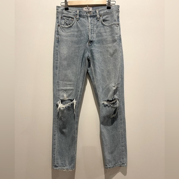 AGOLDE Jamie Straight-Leg Jeans with Distressing size 26 - Picture 1 of 8